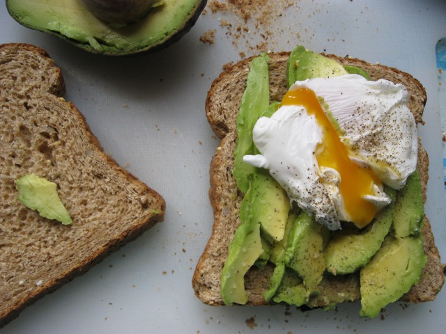 super amazing hangover breakfast avocado and poached egg sandwich